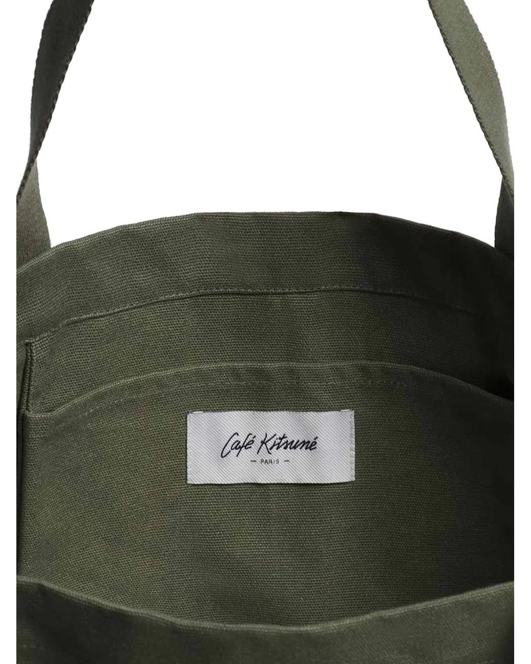 Borsa Tote Con Logo di Café Kitsuné in Green