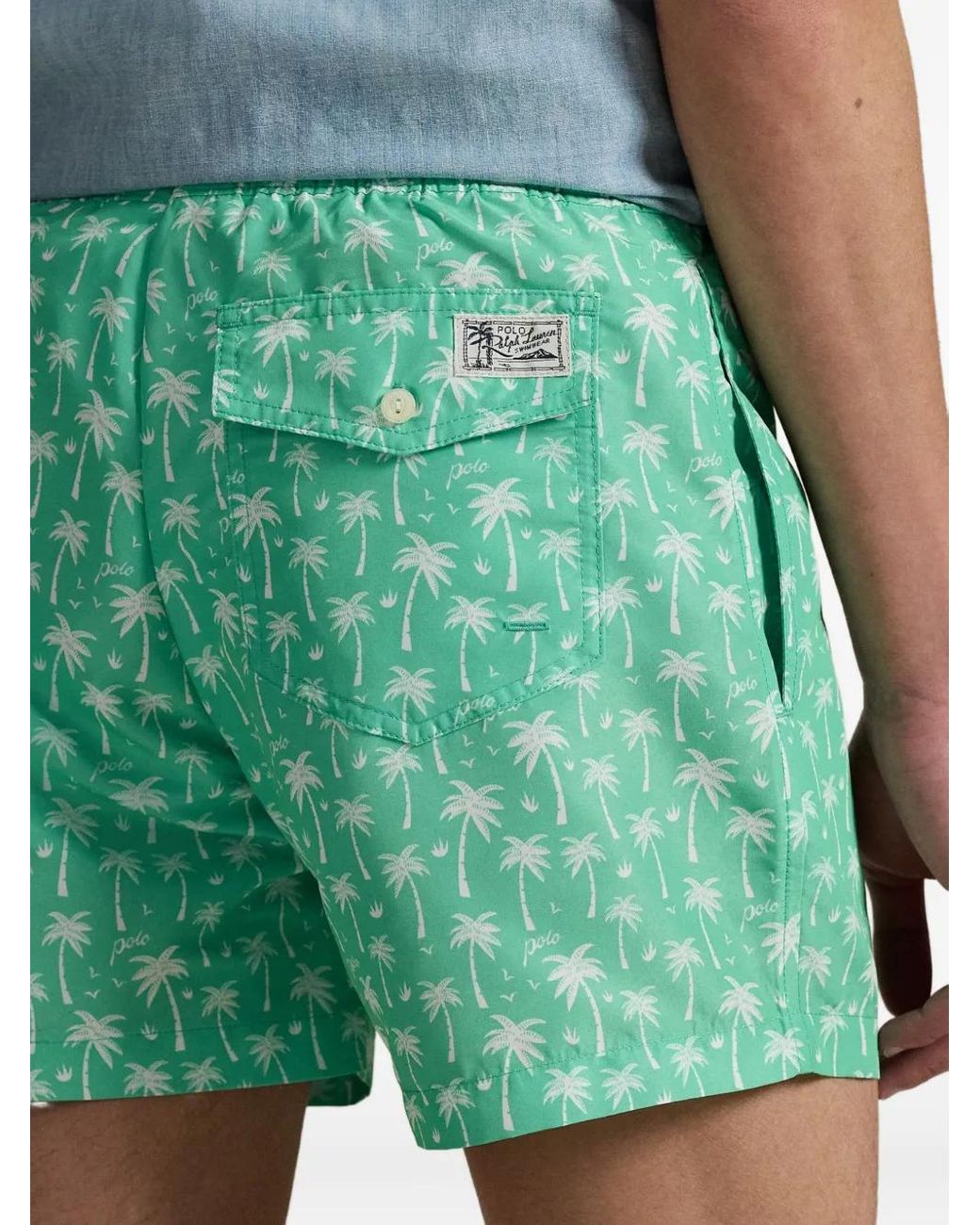 Polo Ralph Lauren Green Palm Tree Swim Shorts for men