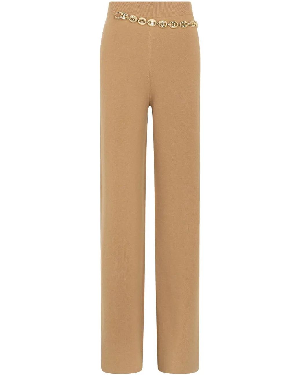 Rabanne Natural Belted Knit Trousers
