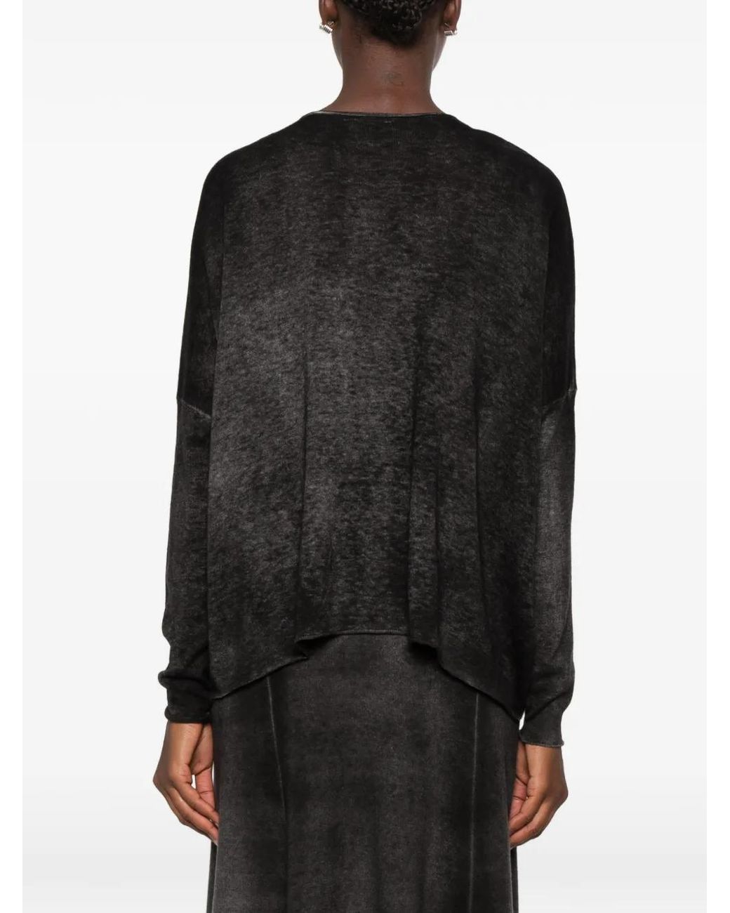 Avant Toi Black Faded-Effect Sweater