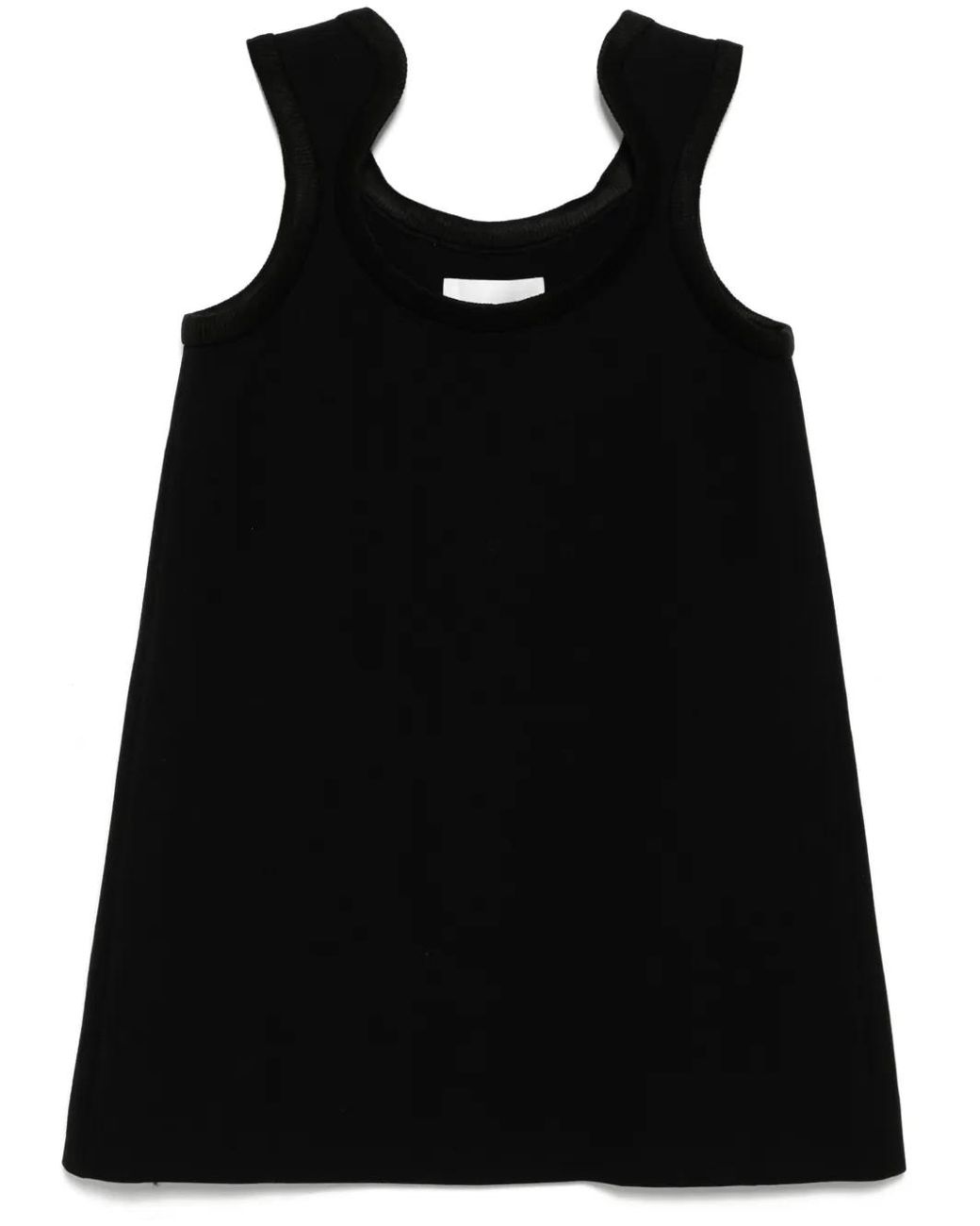 Low Classic Black Curve Ribbed Wool Mini Dress