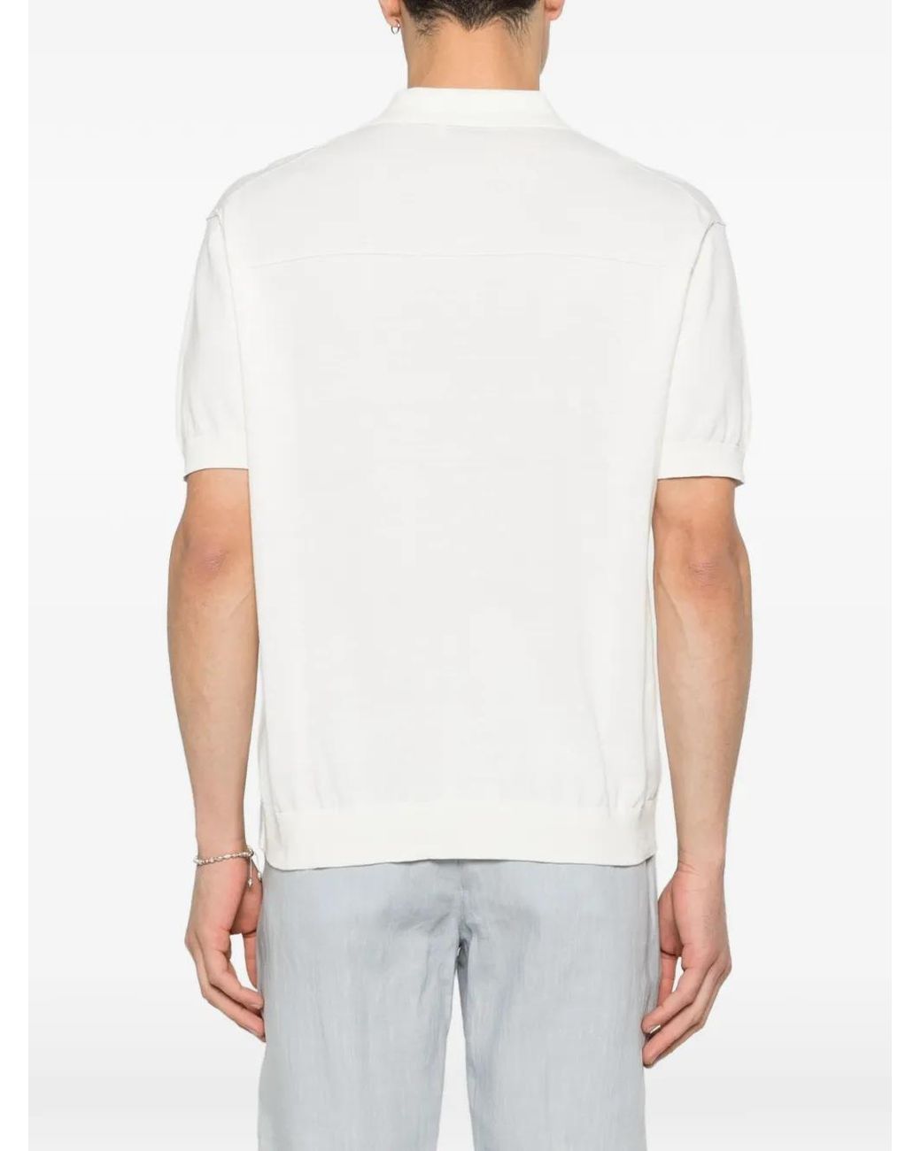 Paolo Pecora White Buttonless T-Shirt for men