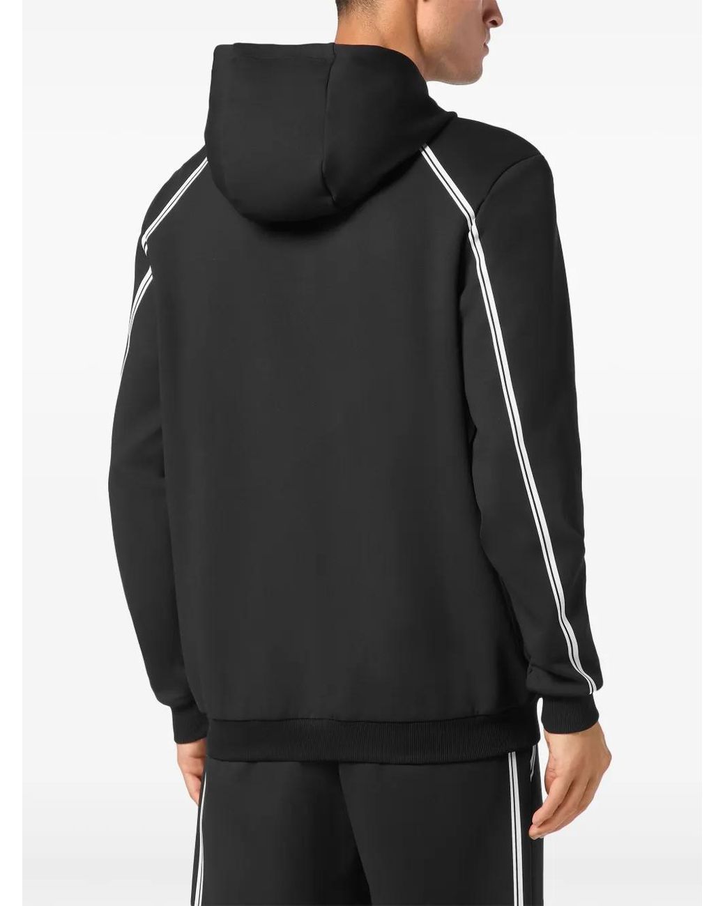 Philipp Plein Black Zip-Down Hoodie for men