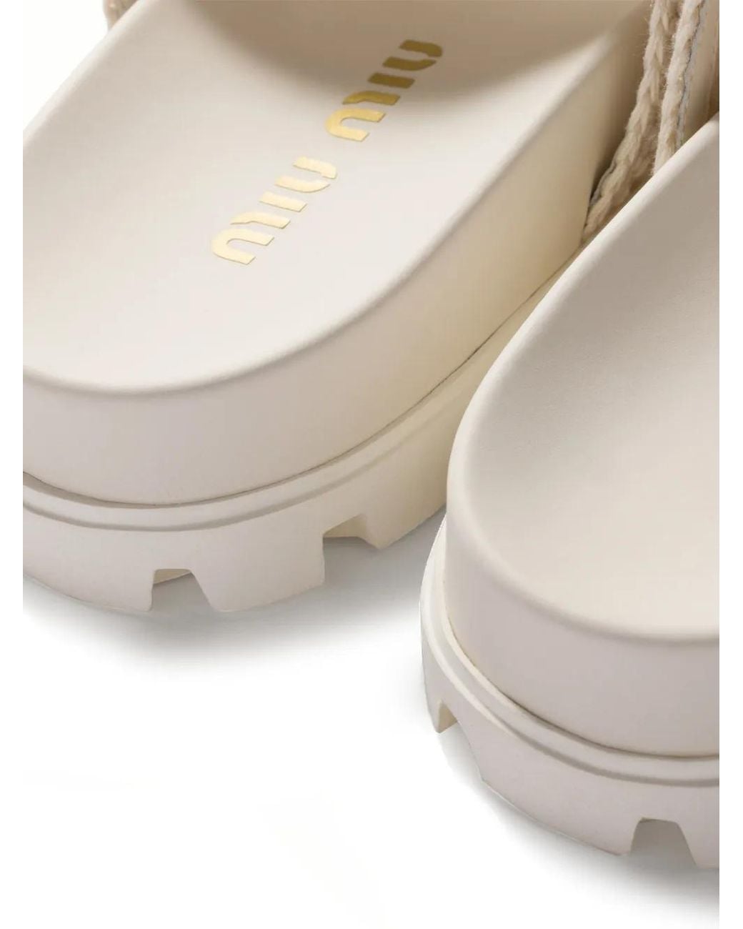 Miu Miu White Crochet Sandals