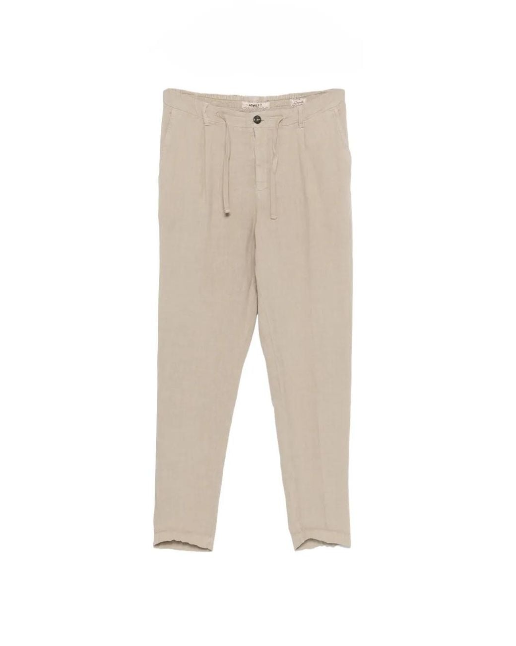40 Weft Natural Drawstring-Fastening Trousers for men