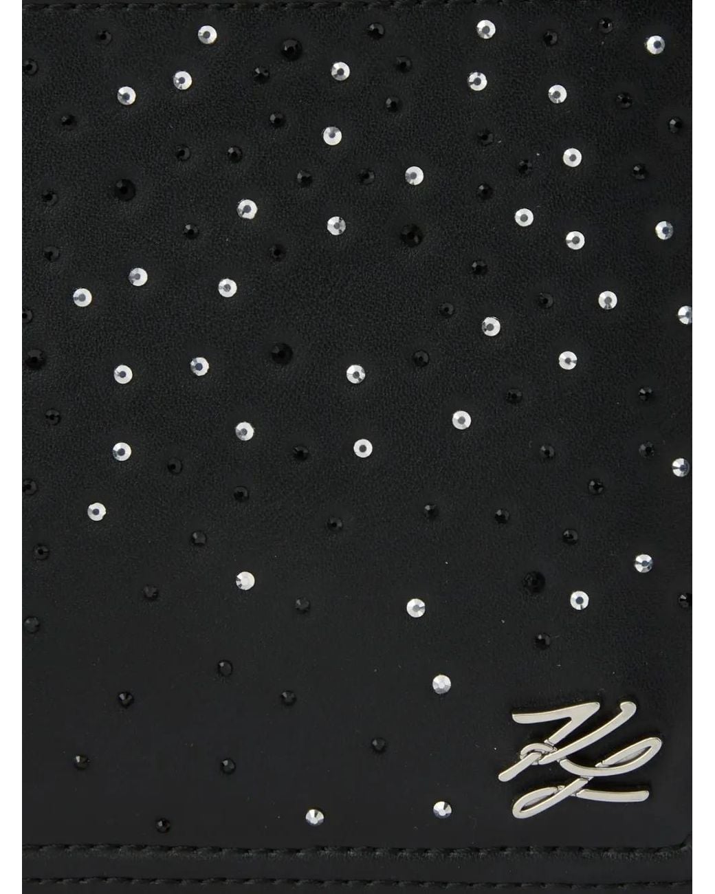 Karl Lagerfeld Black K/Autograph Rhinestone Pouch for men
