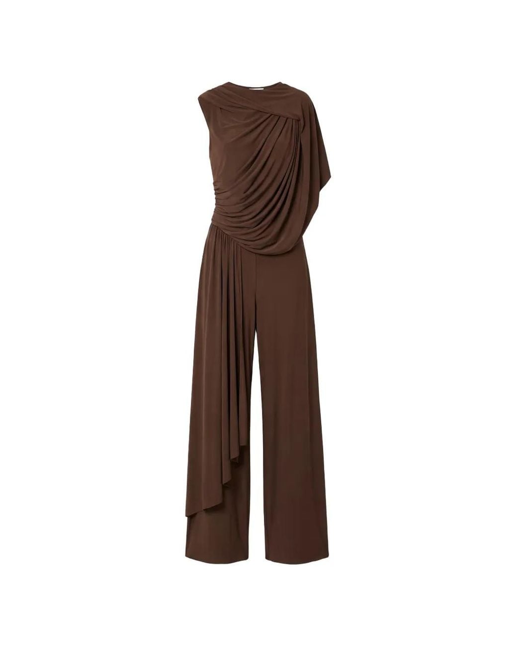 Lanvin Brown Draped Jumpsuit