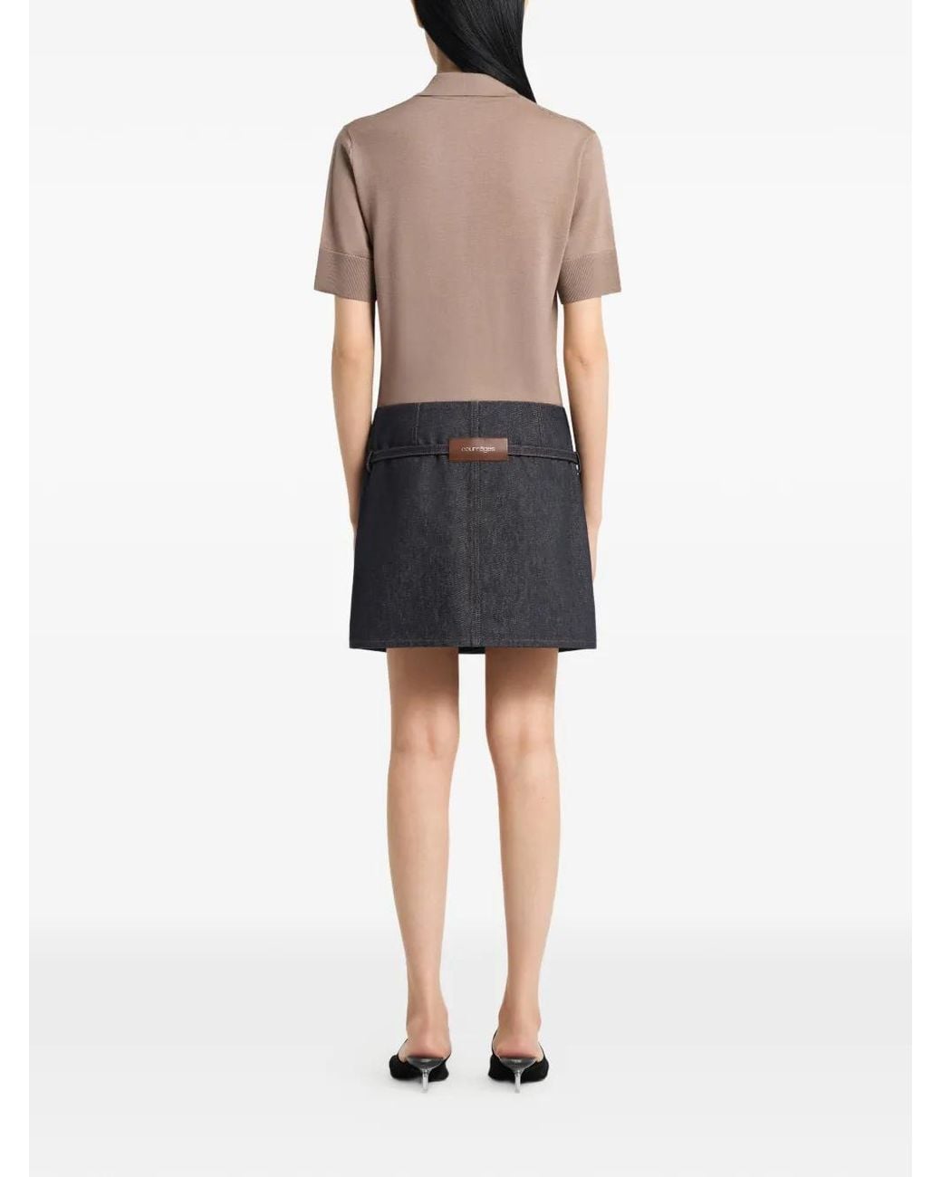 Courreges Natural Merino Wool Polo Top