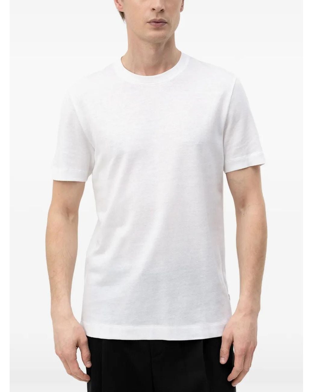 Boss White Crew-Neck Short-Sleeve T-Shirt for men