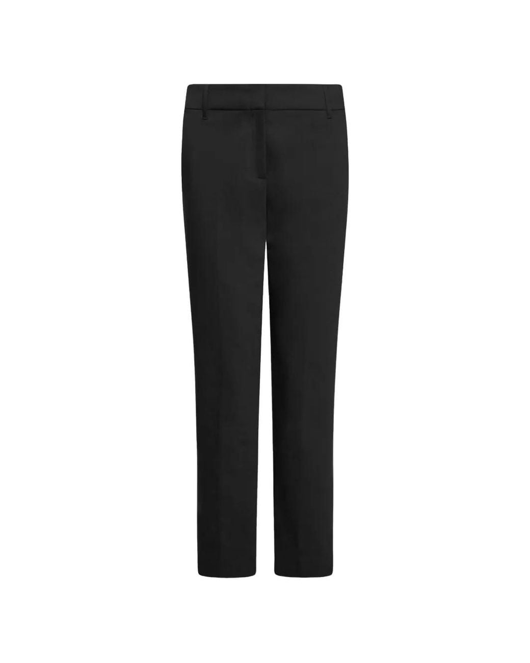 Marella Black Pressed-Crease Tailored Trousers