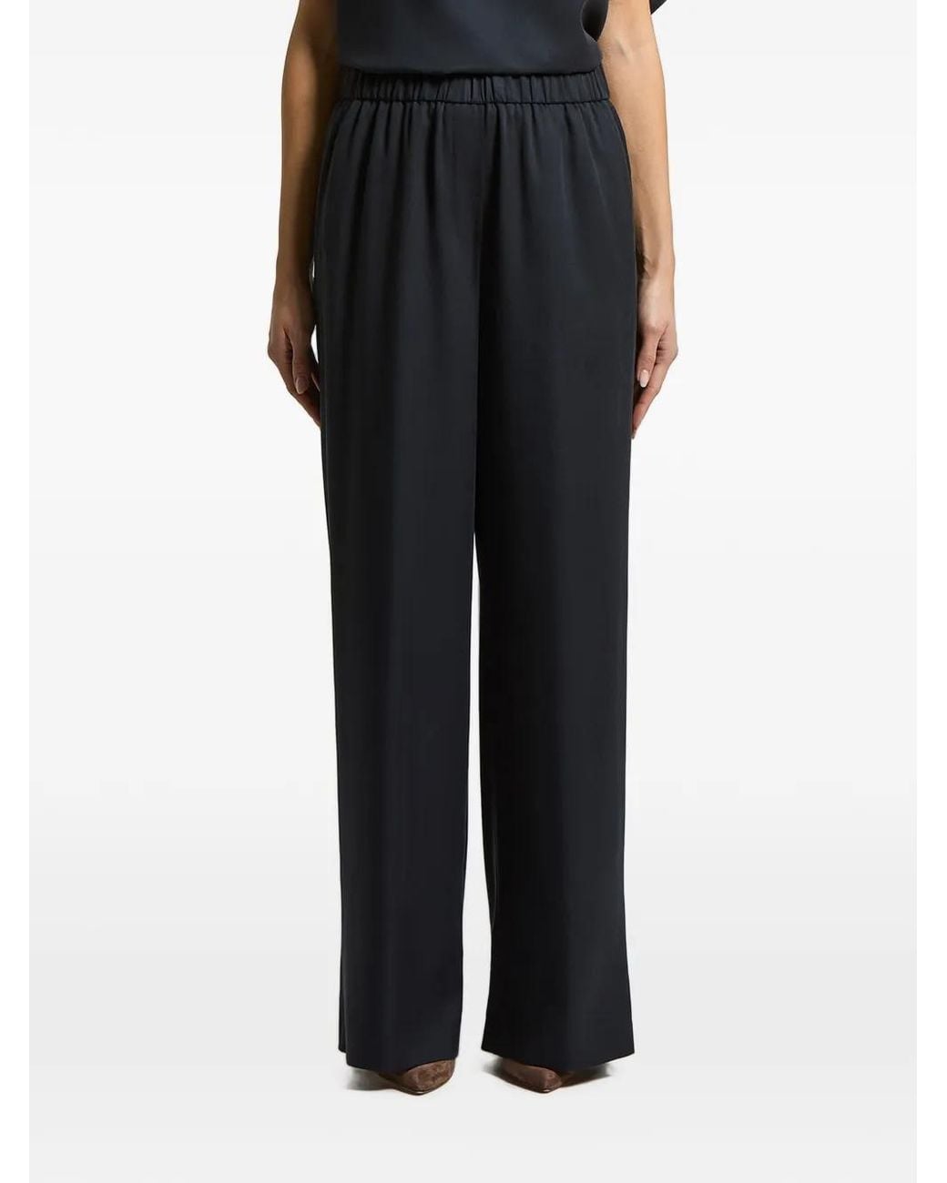 Peserico Black Elasticated-Waistband Trousers
