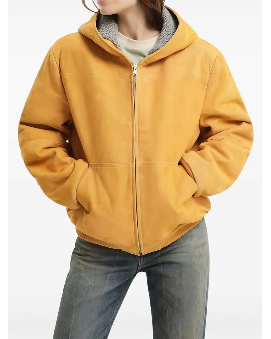 1989 STUDIO Yellow Hooded Zip-Up Jacket