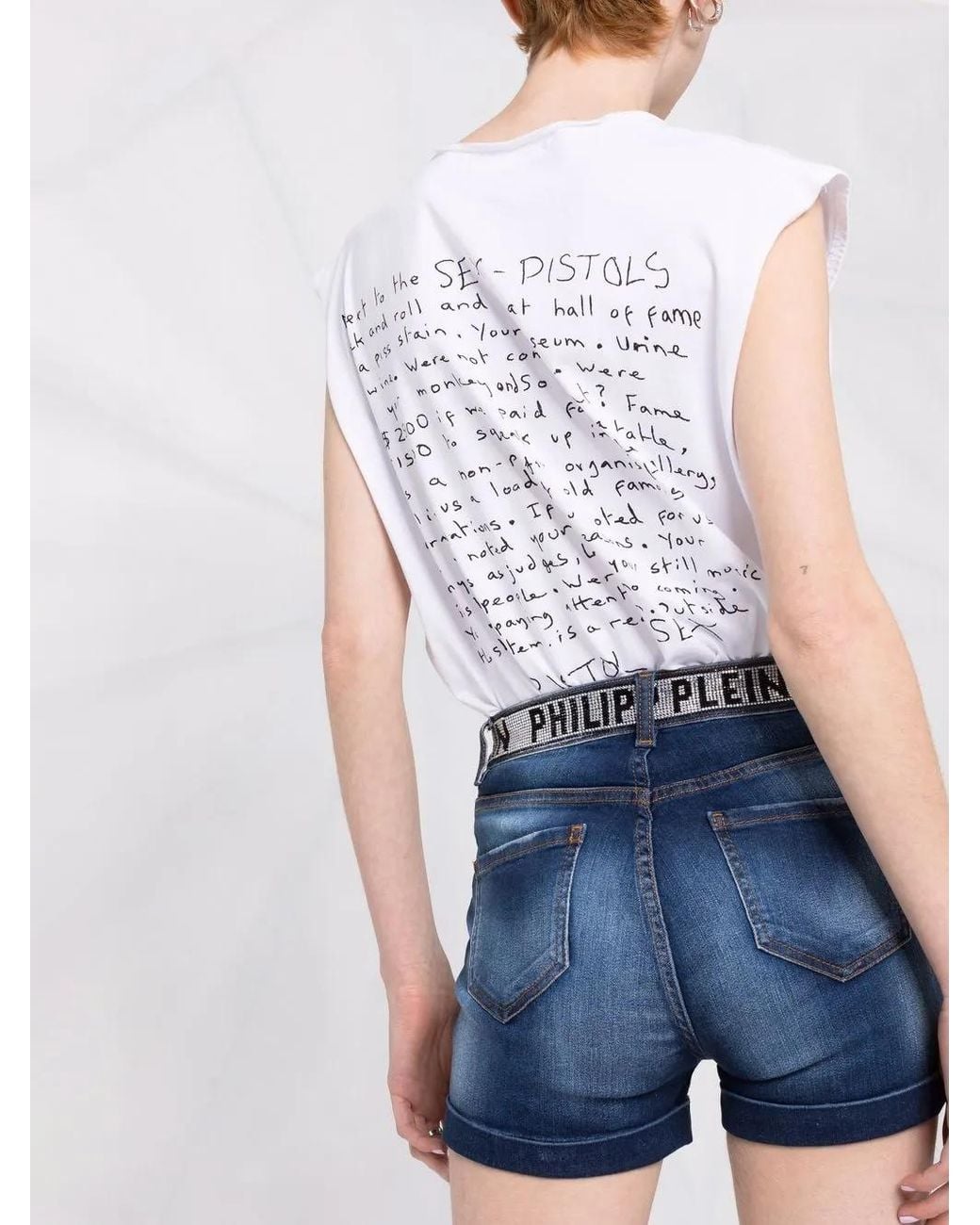 Boilling Rocks Philipp Plein Stones Hot Pants in Blue | Lyst