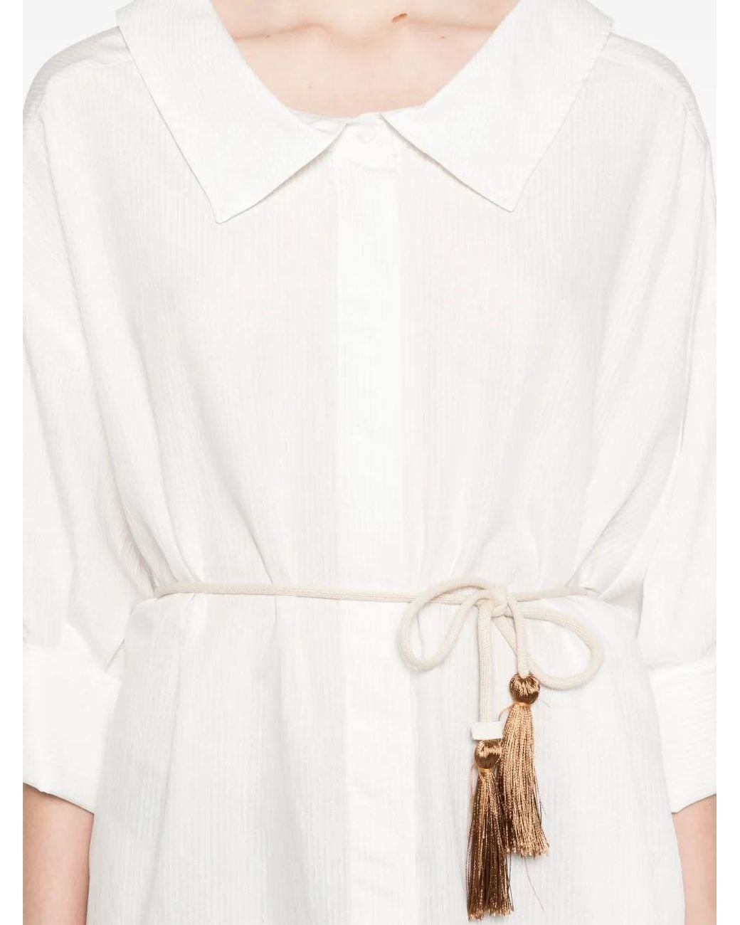 Liu Jo White Striped Mini Dress
