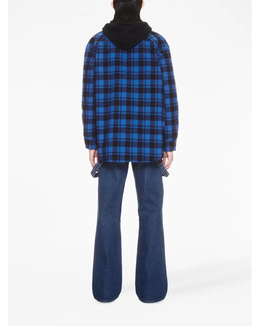 Off-White c/o Virgil Abloh Blue Checked Flannel Shirt for men