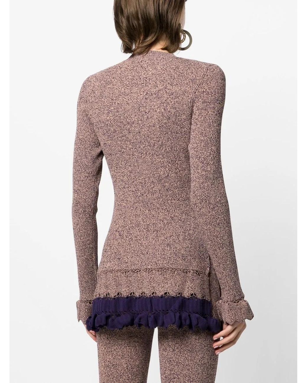 Pull Nervuré À Volants Ulla Johnson en coloris Brown