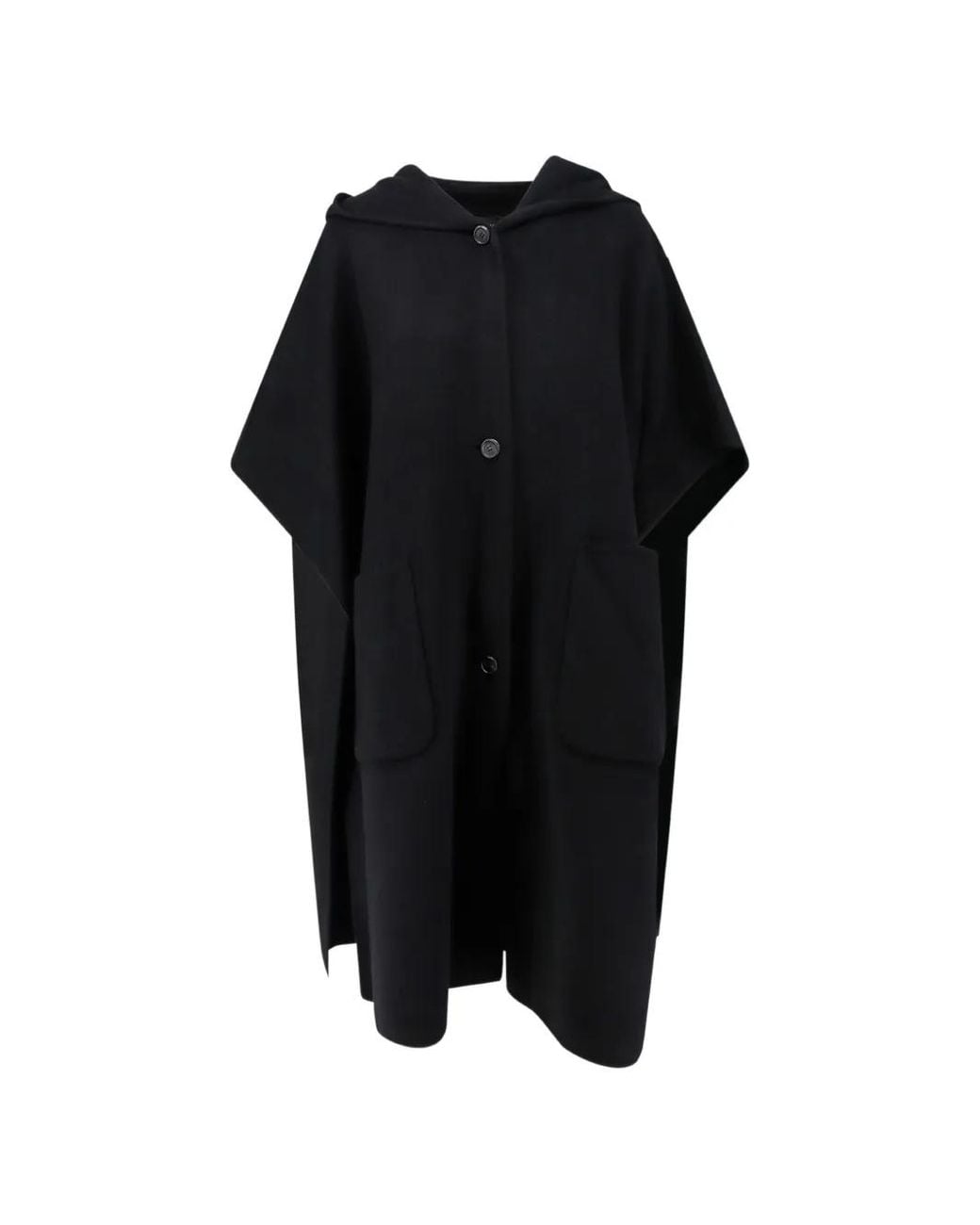 R2W Black Veste Boutonnée À Capuche Style Pocho