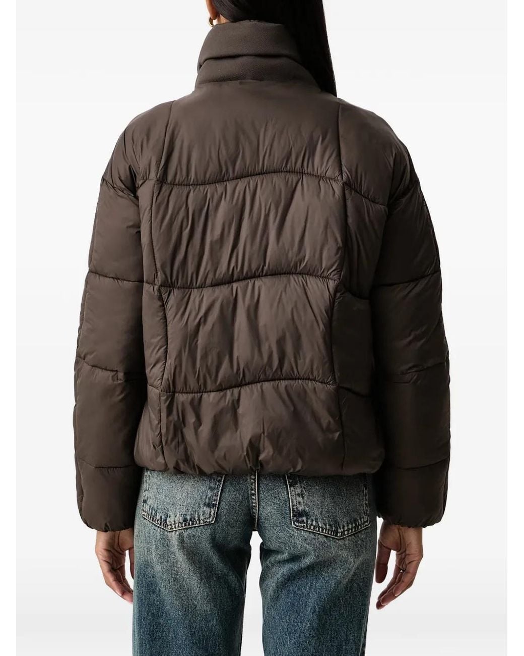 Patrizia Pepe Black Double-Breasted Puffer Jacket