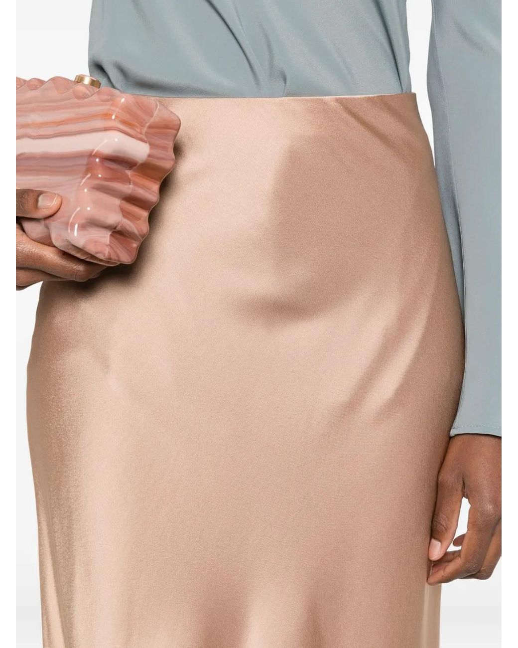 Ottod'Ame Natural Bias-Cut Satin Skirt