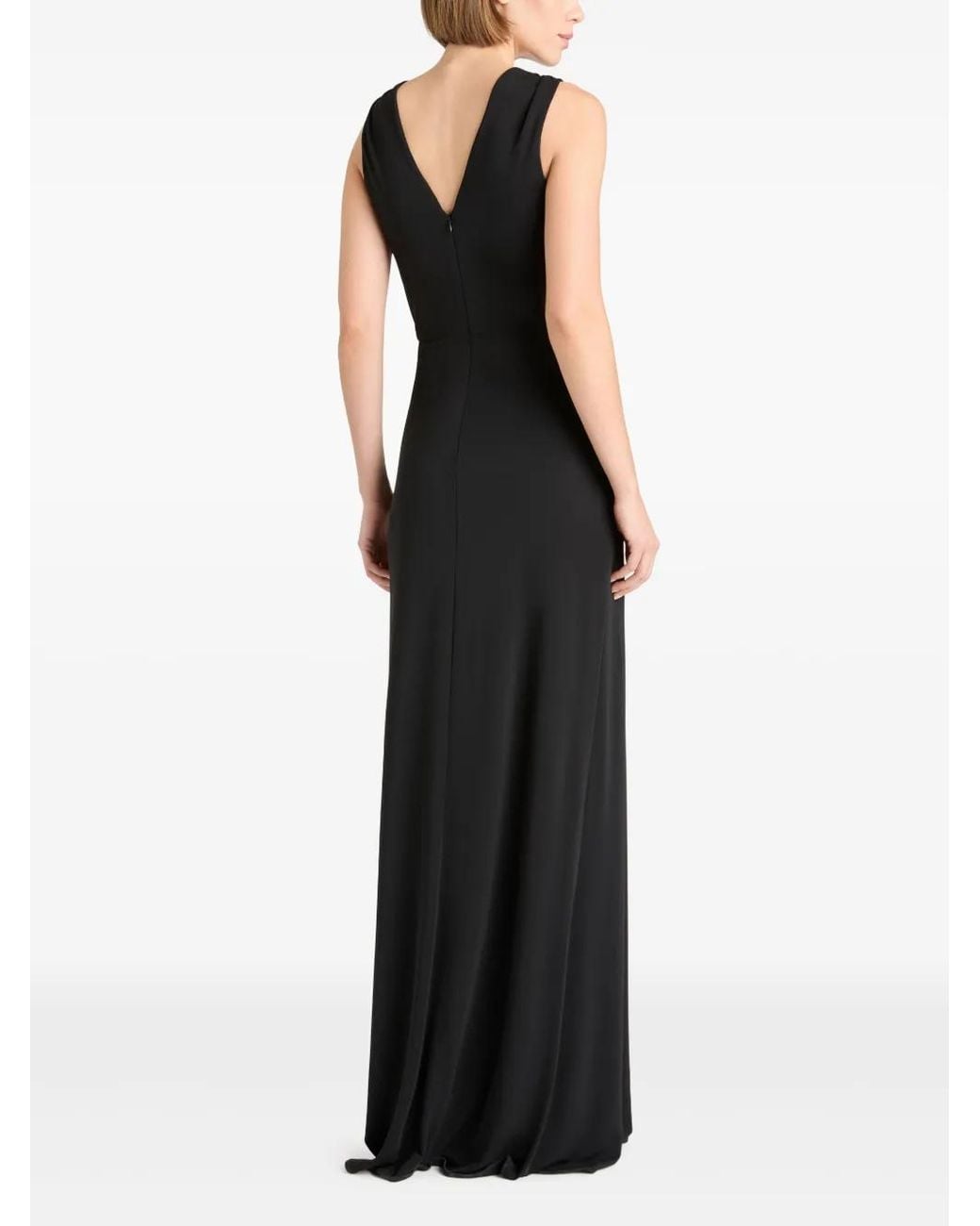 Cinq À Sept Black Ansey Sleeveless Twist-Front Gown