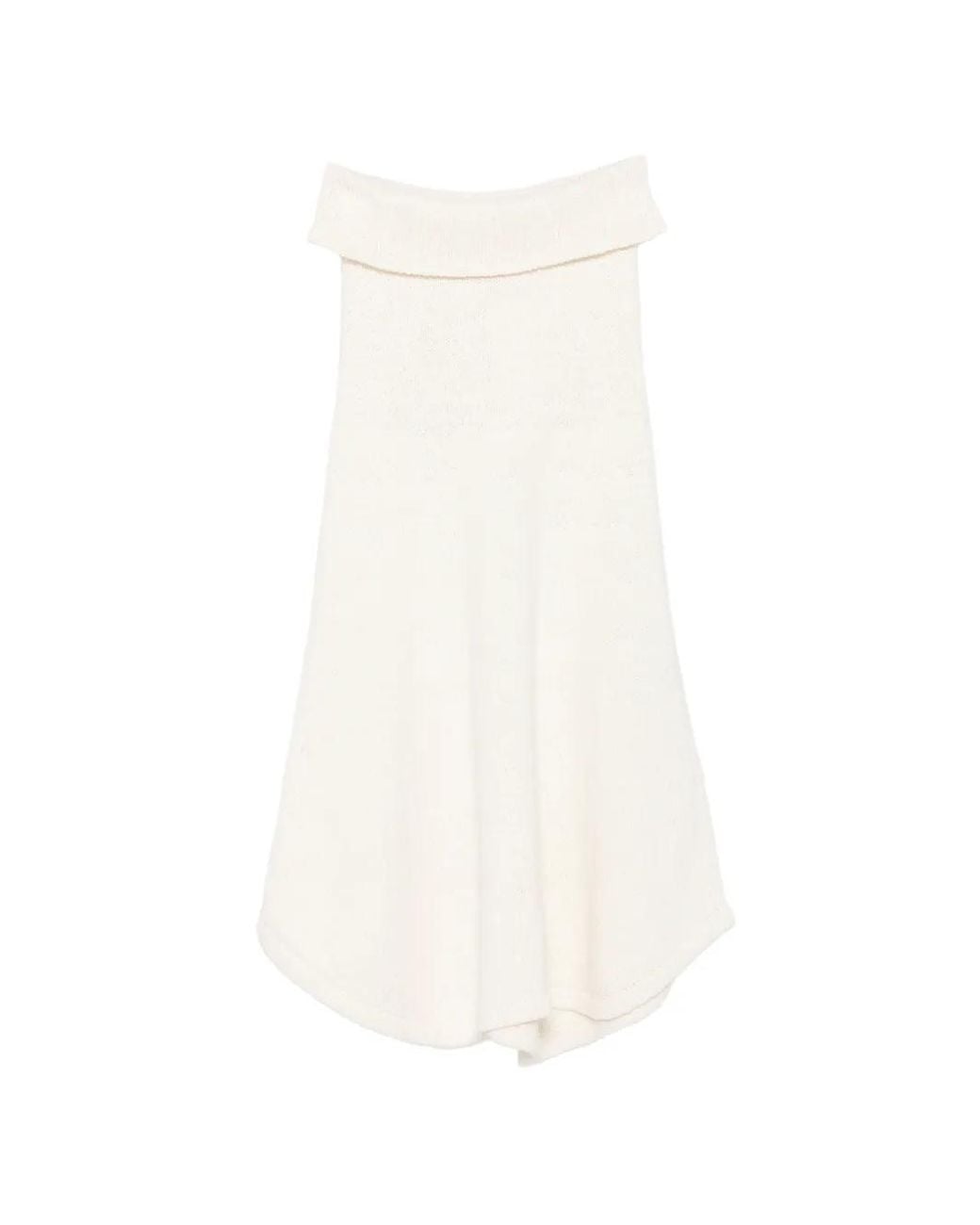 AYA MUSE White Kena Asymmetric Knitted Maxi Skirt