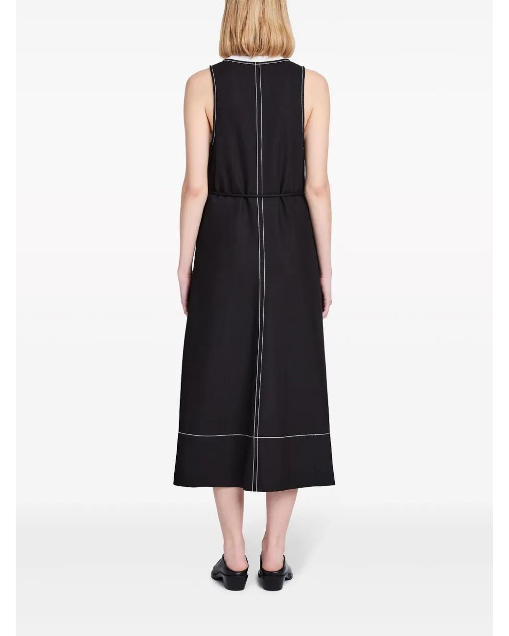 Proenza Schouler Black Lucy A-Line Midi Dress