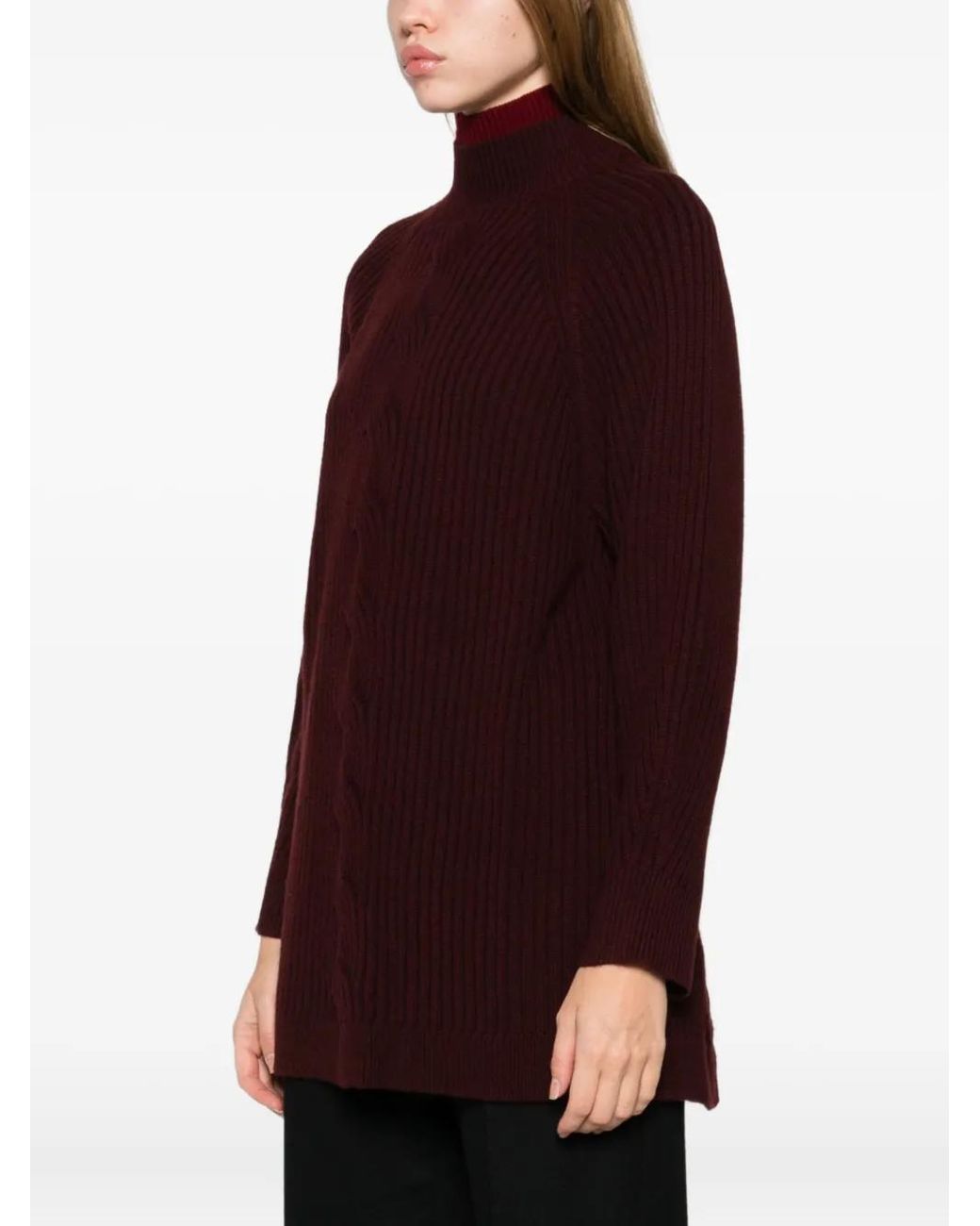 Max Mara Purple Cable-Knit Sweater