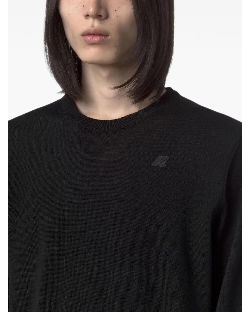 K-Way Black Sebastien Crew-Neck Sweater for men