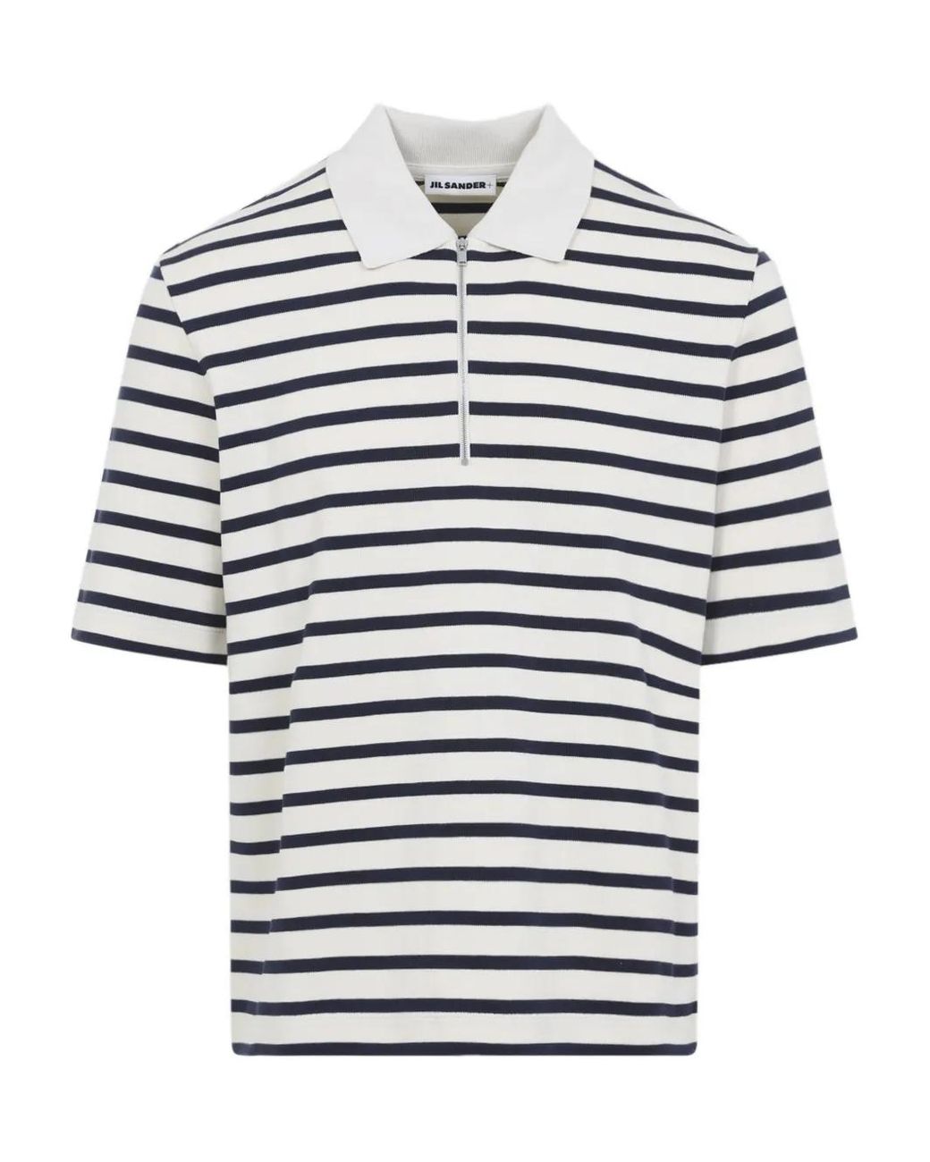 Jil Sander Blue Half-Zip Polo Shirt for men