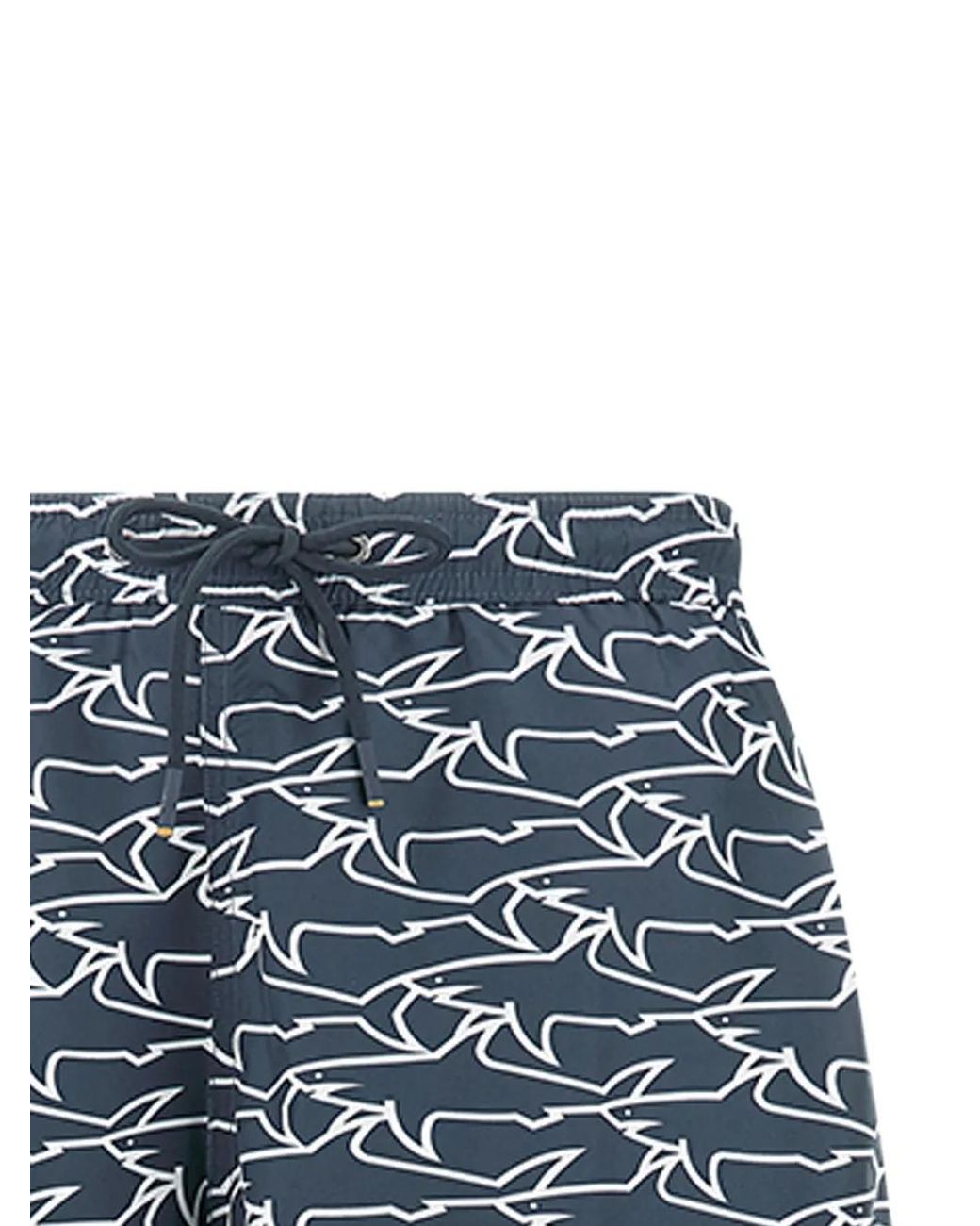 Paul & Shark Blue Shark-Print Swim Shorts for men