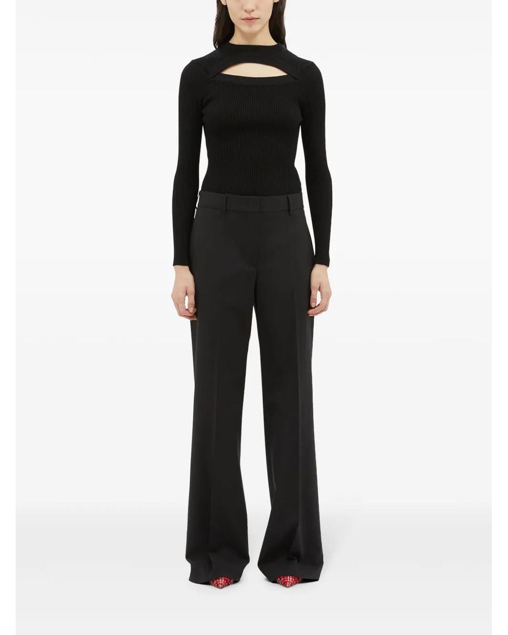 MSGM Blue Tailored Cotton Trousers