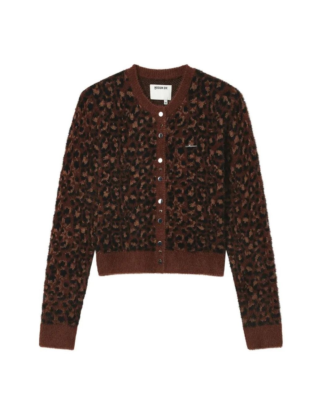 Musium Div. Brown Leopard-Print Button-Up Cardigan