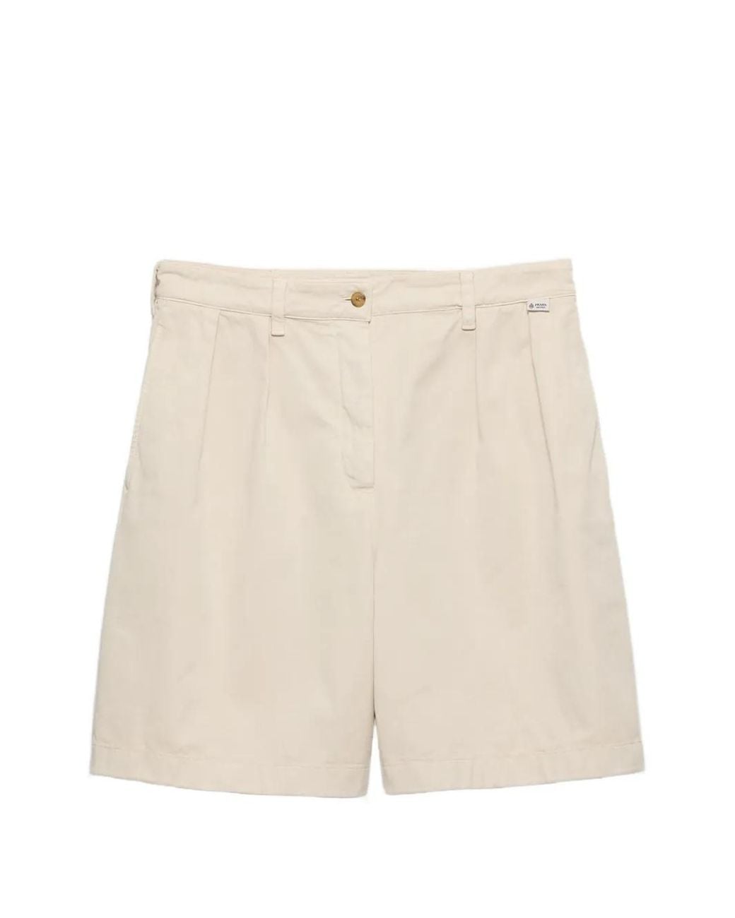 Prada Natural Old Gabardine Bermudas