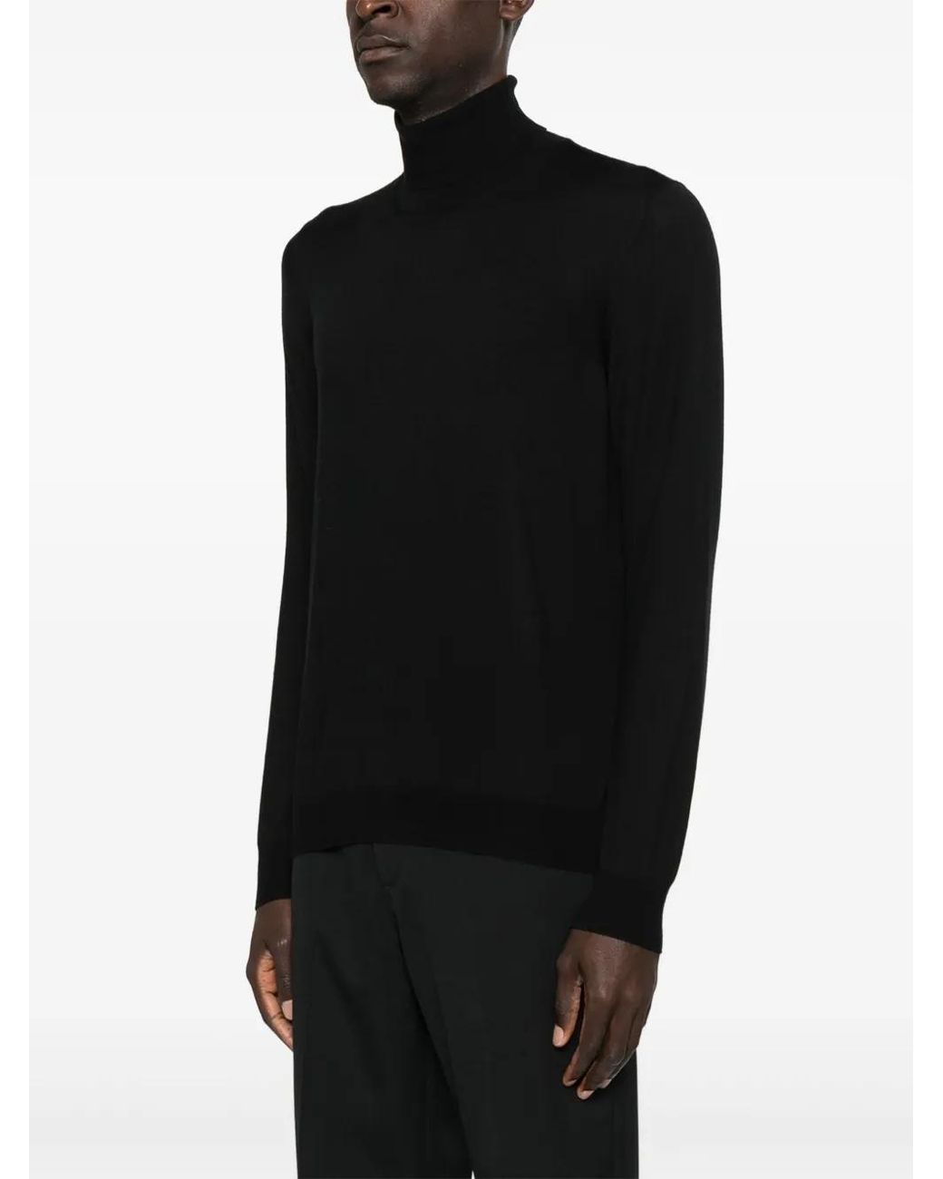 GIUUNO Black Roll-Neck Sweater for men