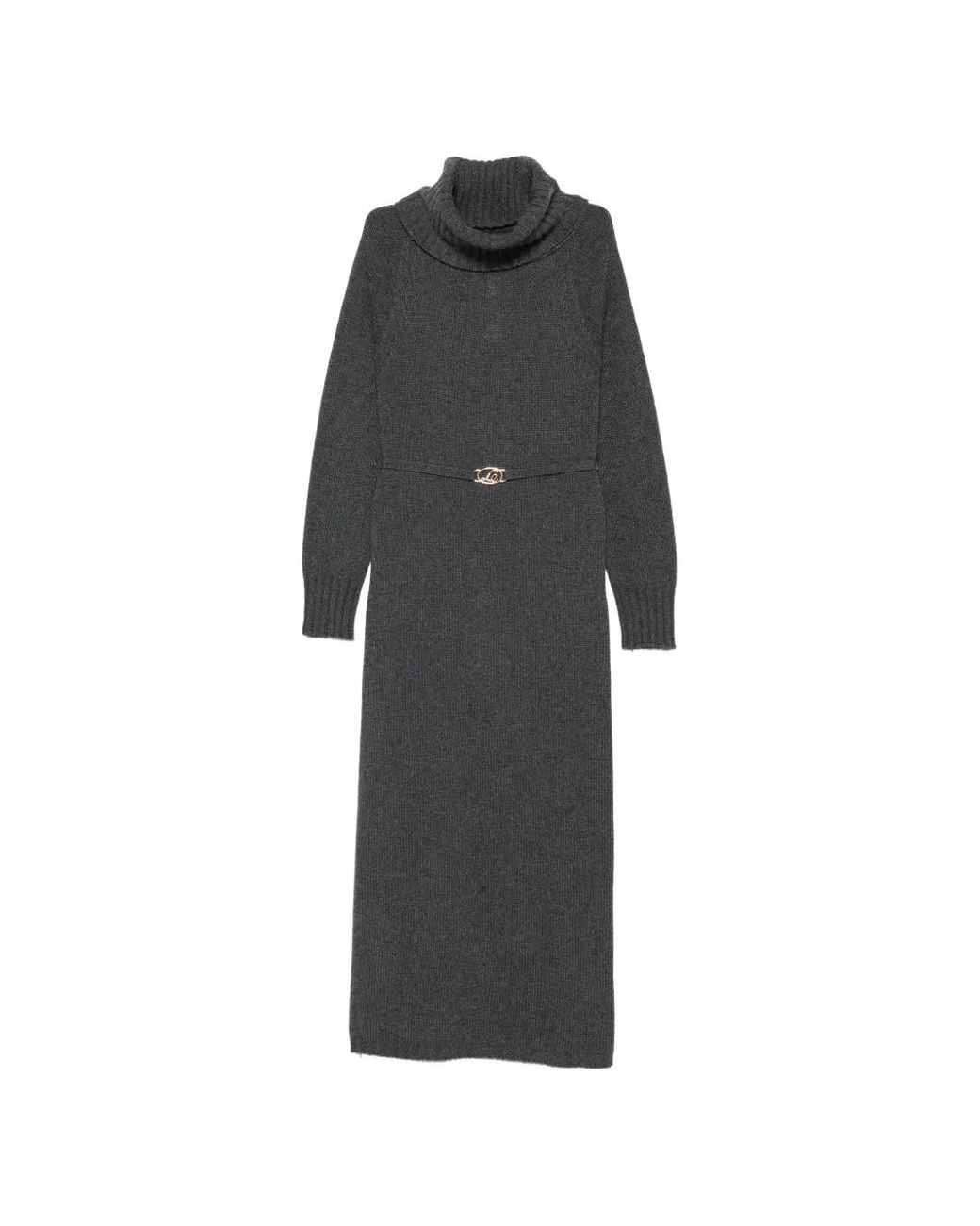Twinset Black Roll-Neck Maxi Dress