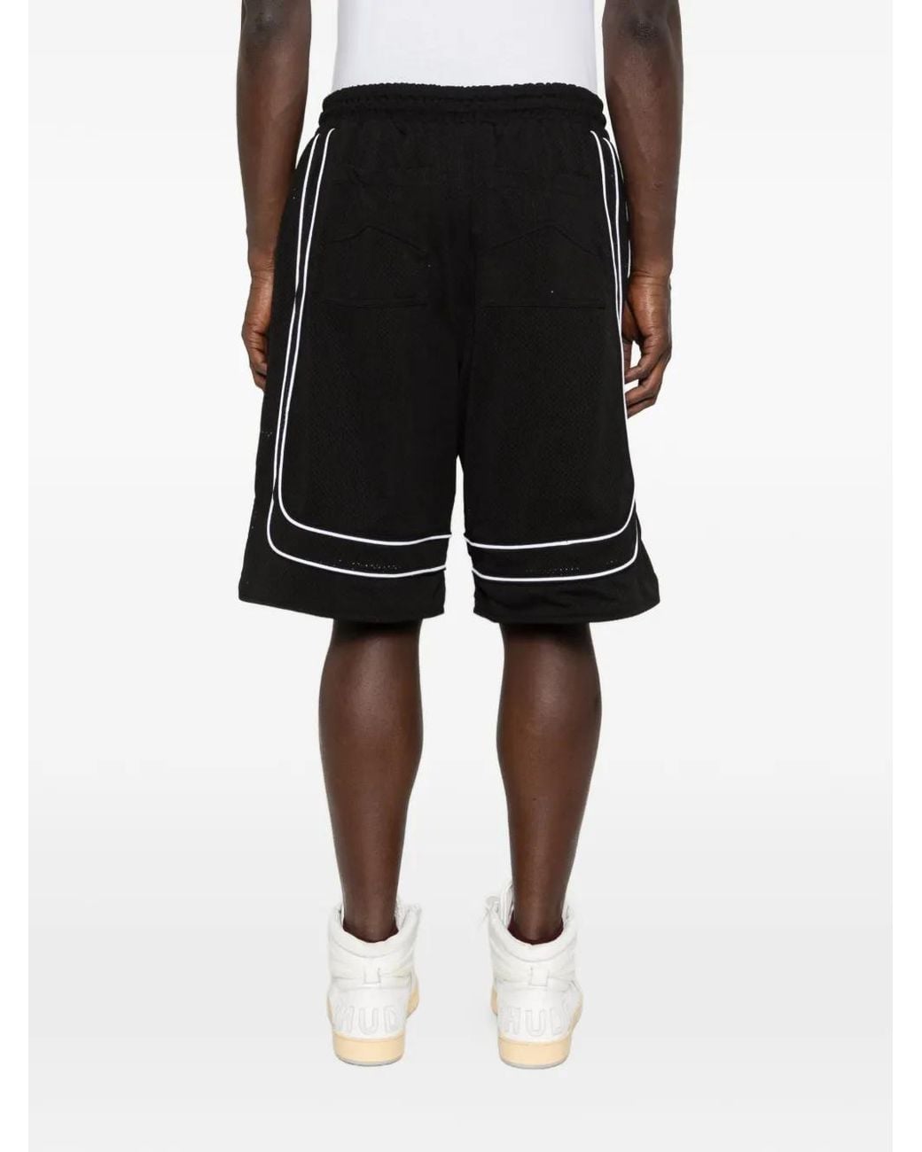 Rhude Black Baggy Mesh Basketball Short for men