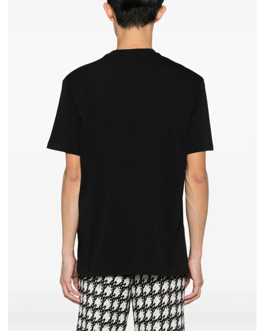 Just Cavalli Black Logo-Print Cotton T-Shirt for men