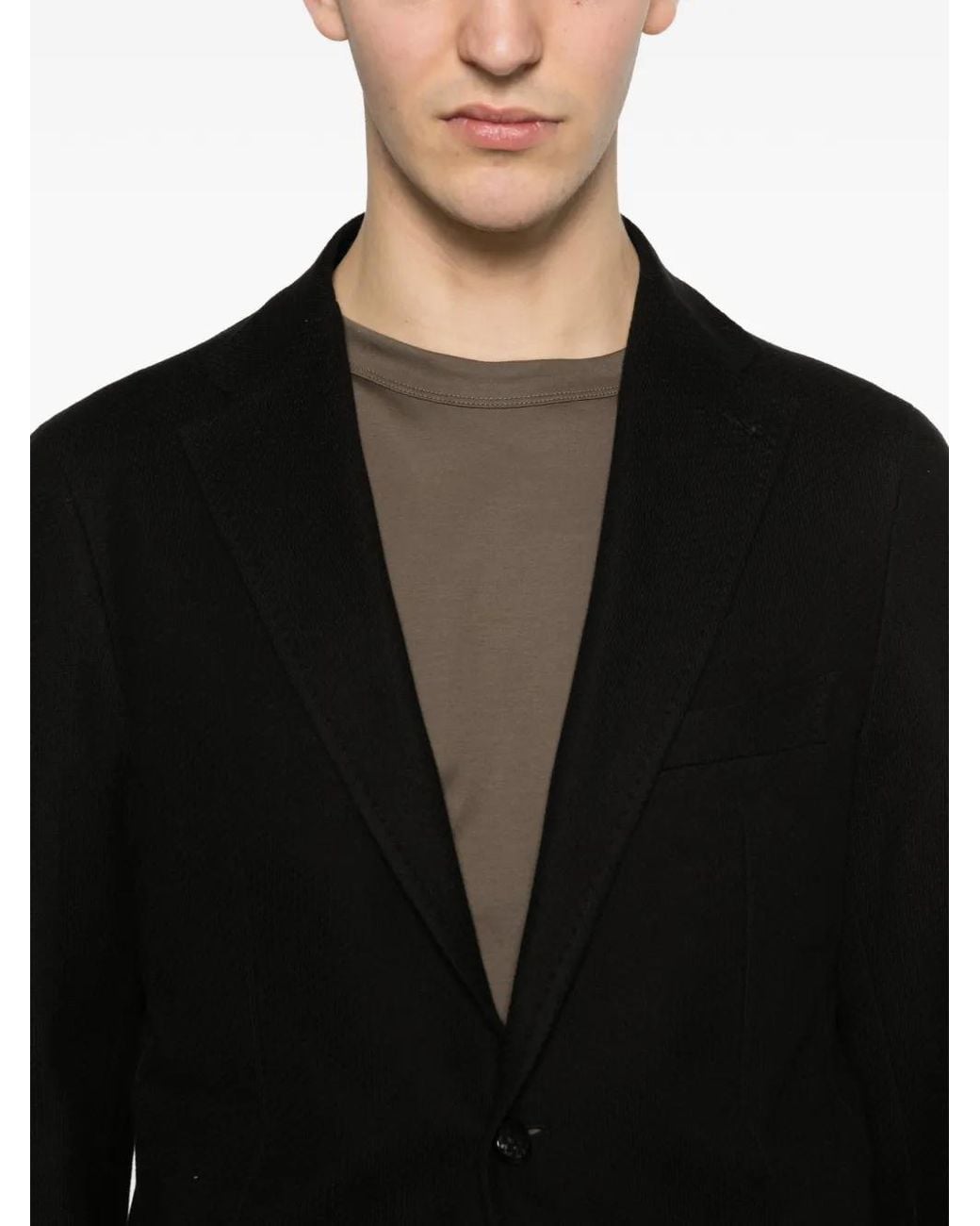 Tagliatore Black Single-Breasted Blazer for men