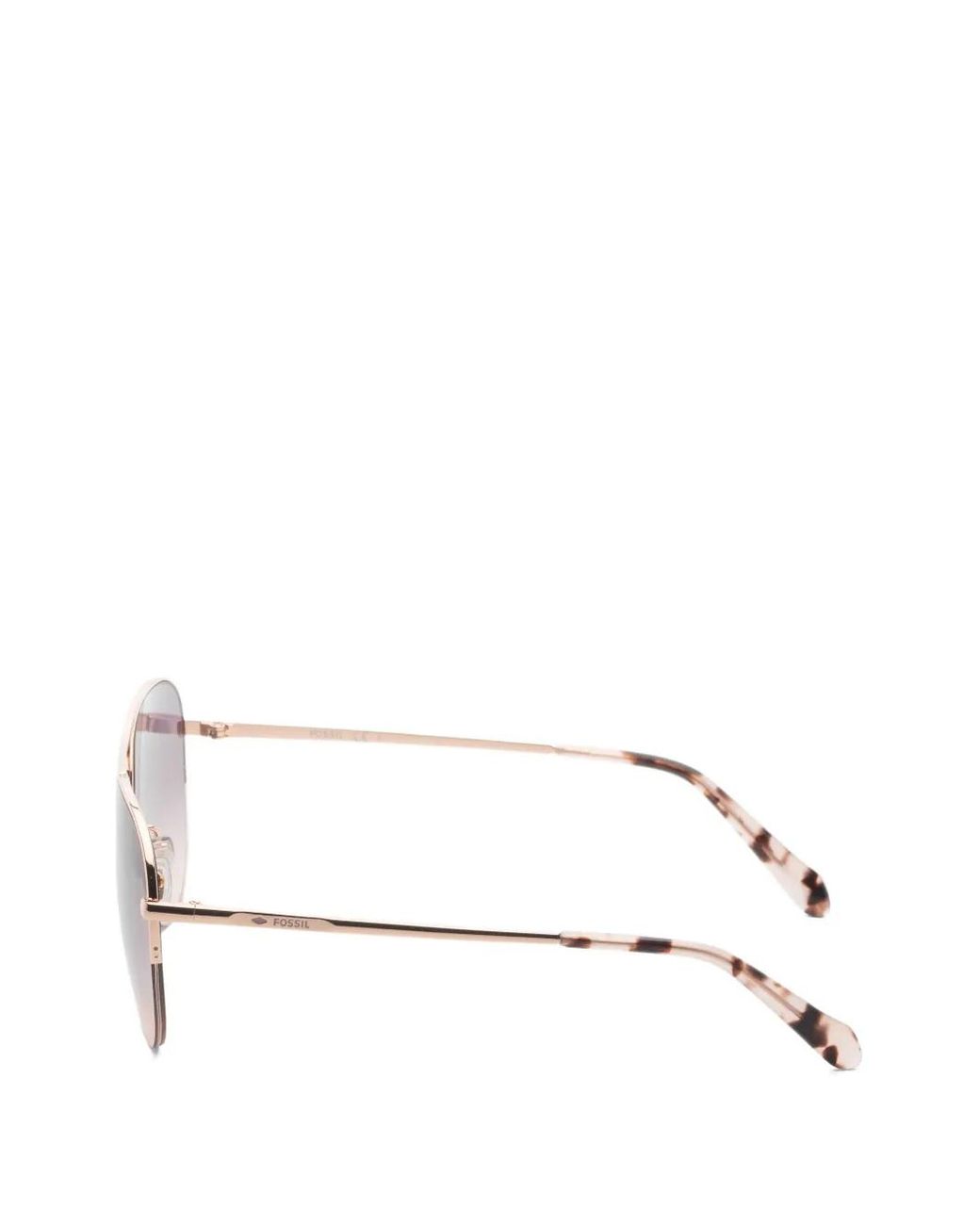 Fossil Metallic Pilot-Frame Sunglasses