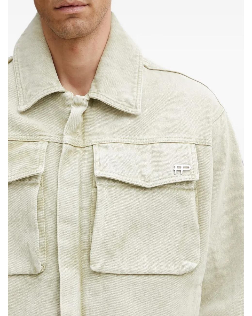 Filling Pieces Natural Logo-Plaque Flap-Pocket Jacket for men