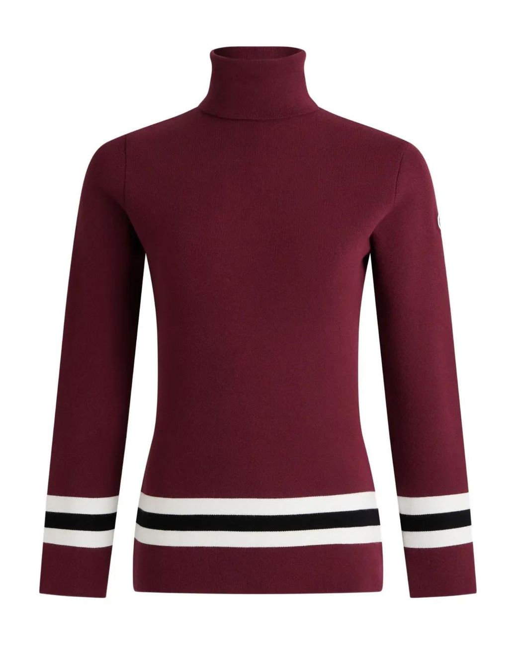 Fusalp Red Judith Roll-Neck Striped Sweater