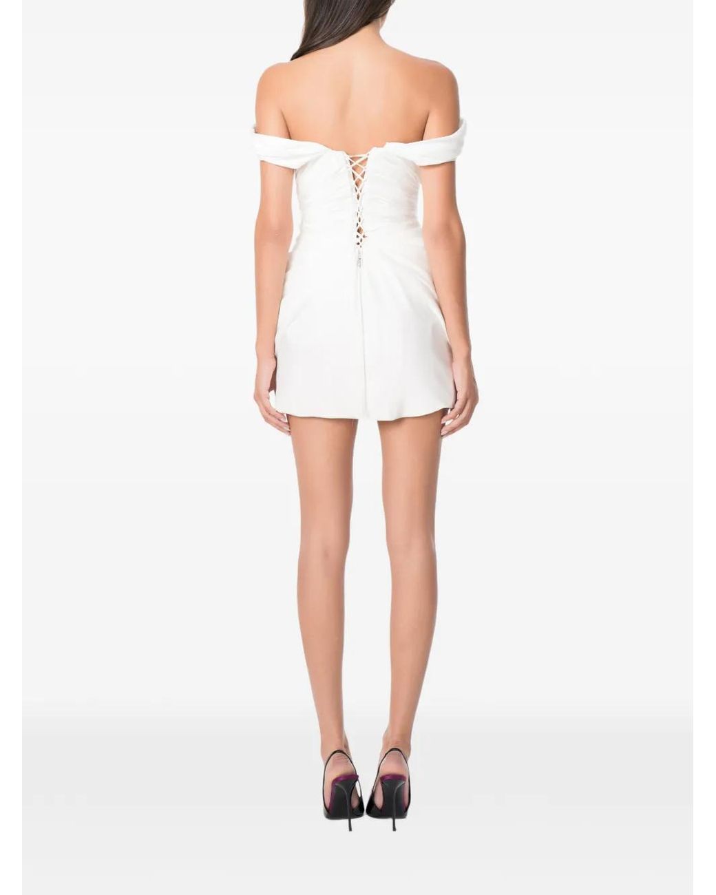 NORINA ST White Mia Draped Mini Dress