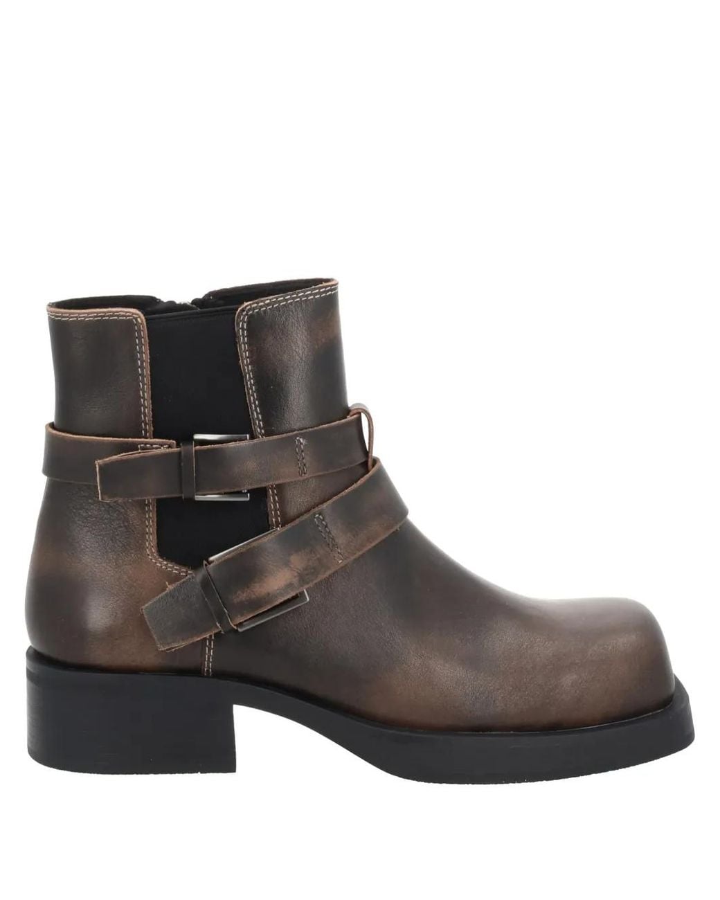Ash Brown Stiefel Mit Schnallenriemen