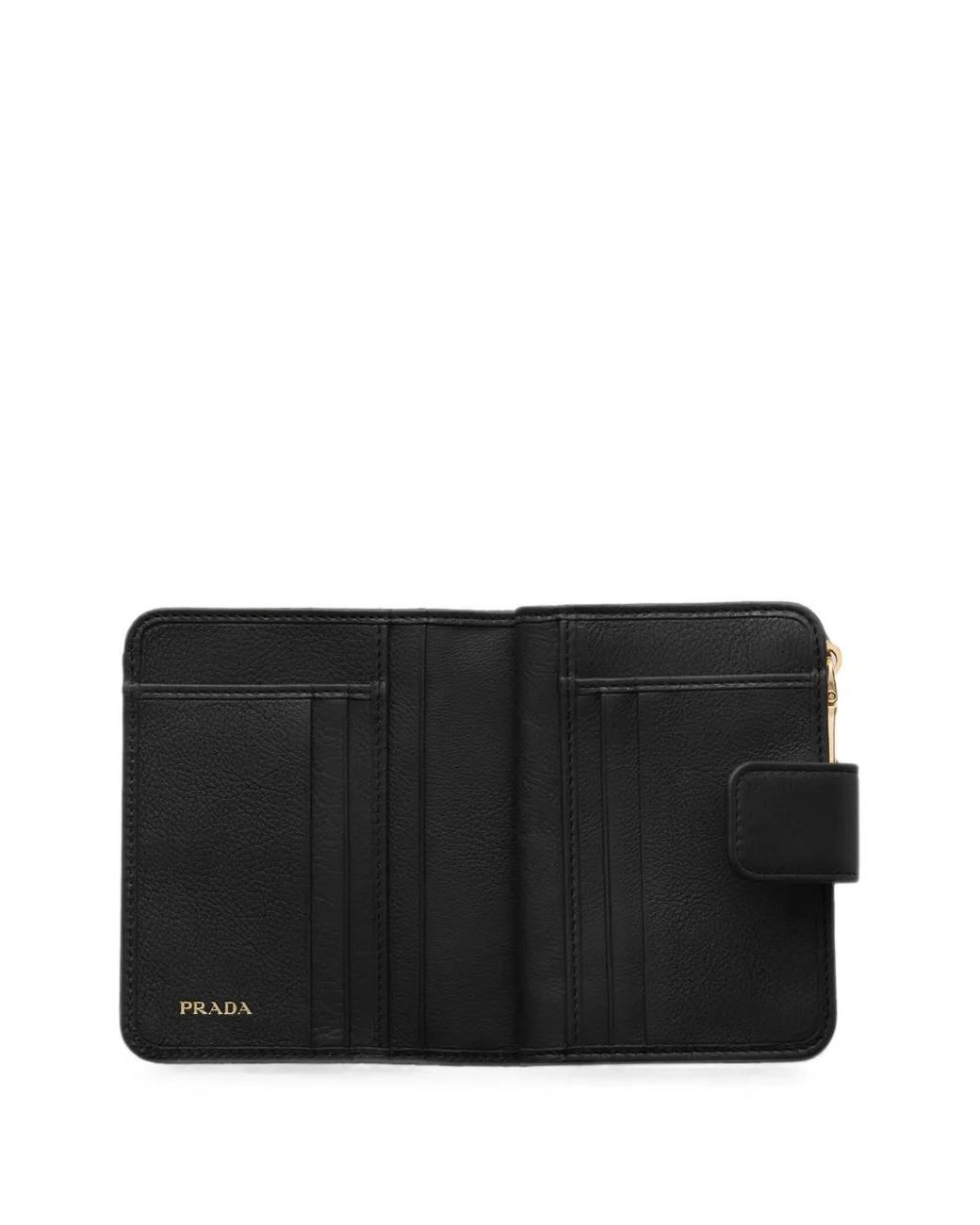 Prada Leren Portemonnee in het Black