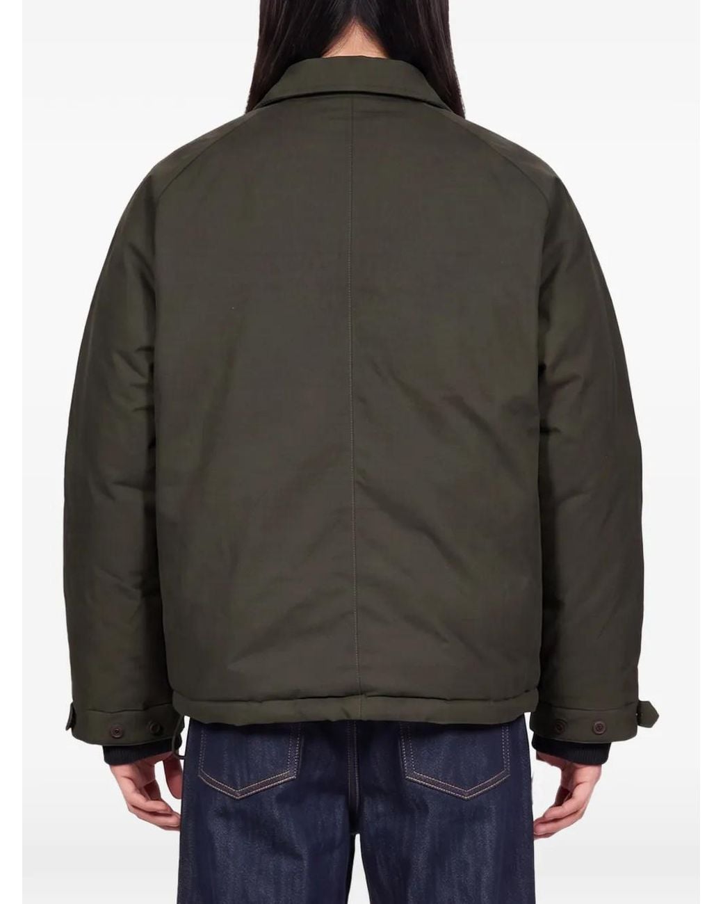RANRA Black Embroidered-Logo High-Neck Padded Jacket for men