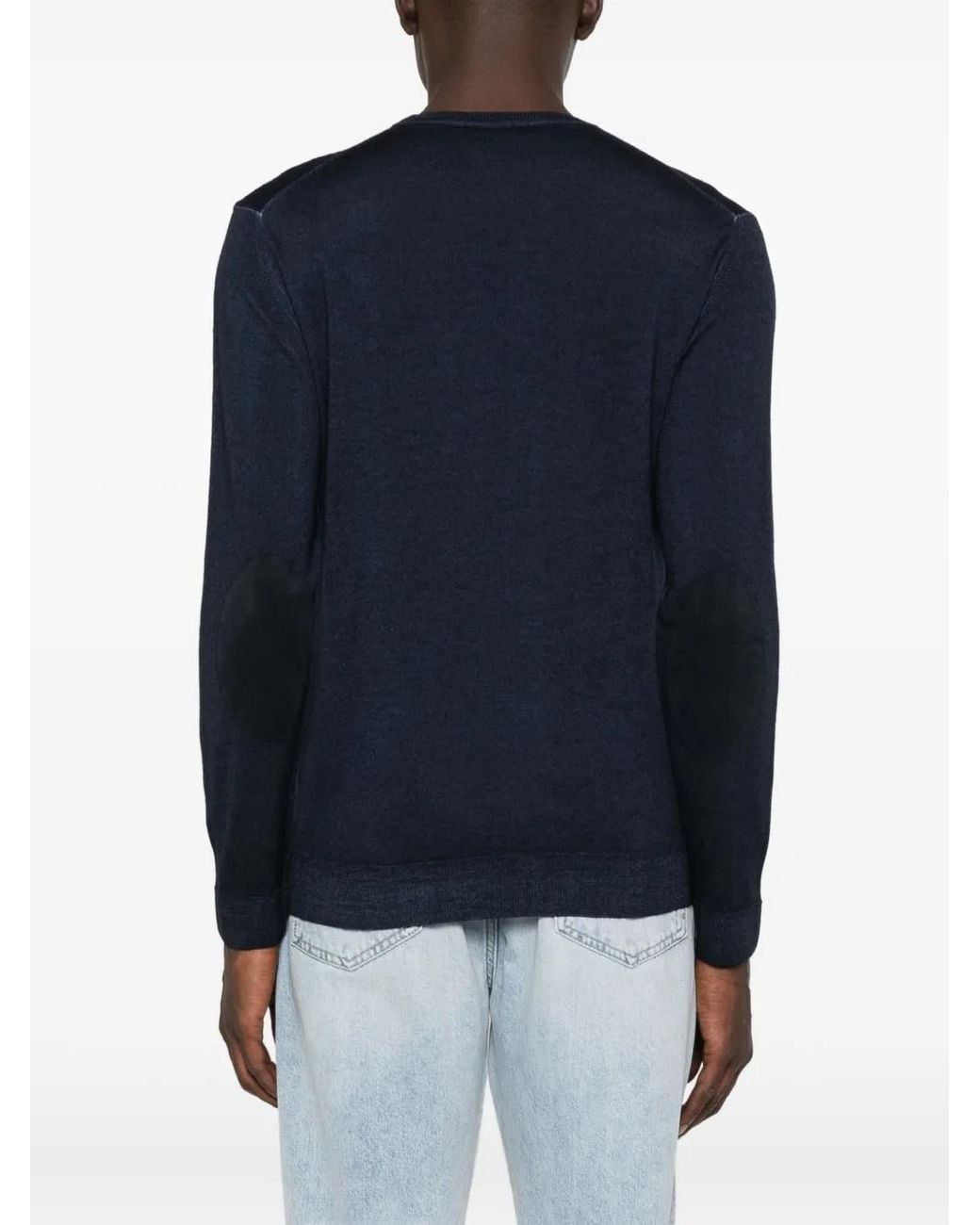 Daniele Fiesoli Blue Crew-Neck Wool Sweater for men