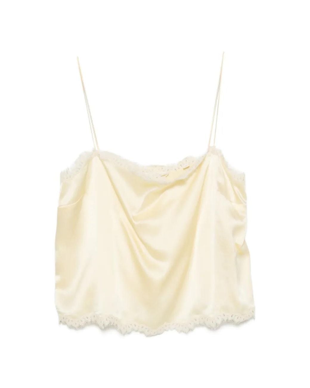 Doen White Loure Lace-Trim Top