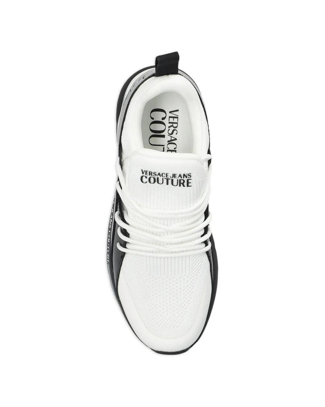Versace Jeans Couture White Sports Shoes With Printed Logo