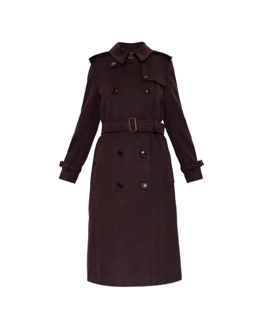 Burberry Purple Kensington Double-Breasted Coat