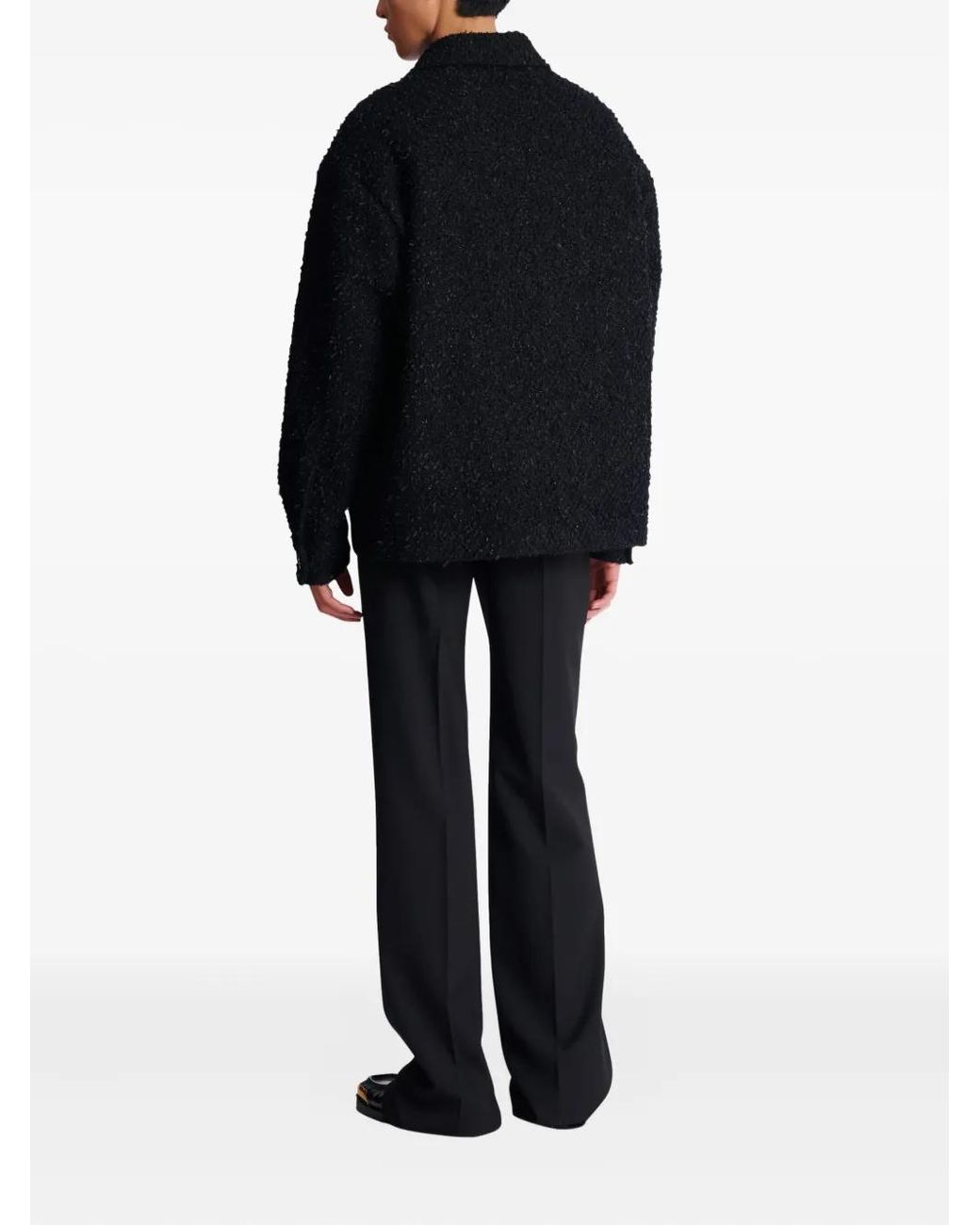 Balmain Tweed Shirtjack in het Blue voor heren